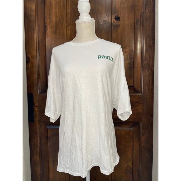 PS/LA White Oversized Pasta Graphic Tee One Size - Picture 1 of 5